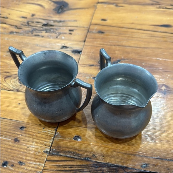 Antique/Vintage Old English Genuine Pewter #09 Sugar Bowl and pitcher - Picture 9 of 9